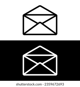 black and white envelope icon