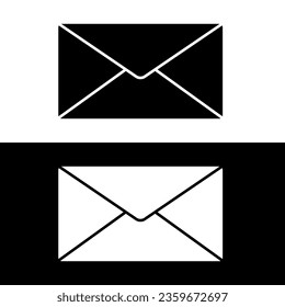 icono de sobre blanco y negro