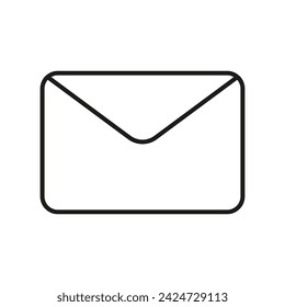 Icono de sobre blanco y negro sobre fondo blanco