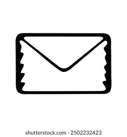 A black and white envelope icon, representing communication and mail.