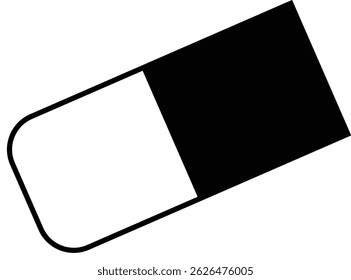 Icono de borrador en blanco y negro en EPS