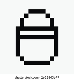 black and white eraser pixel art icon vector illustration.