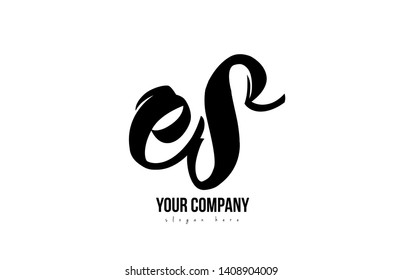 black and white es e s alphabet letter combination suitable as a logo icon design for a company or business