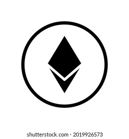 black and white ethereum icon on a white background