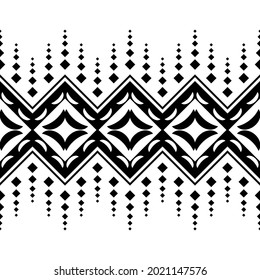 black and white ethnic geometric lines and rhombus patterns and crescent moon seamless, continuous print, geometric abstract black and white.