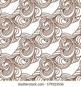 Black and white ethnic lines seamless pattern.  Vector seamless black and white geometric pattern