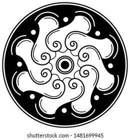 Black and white ethnic mandala for coloring page. Vector illustration