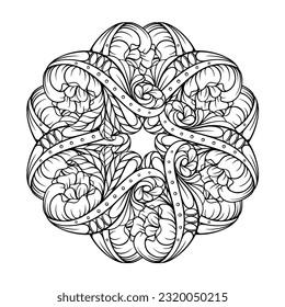 Patrón de mandala étnica negra y blanca. página de recolección de antiestrés.