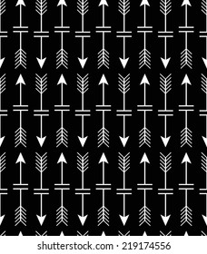 Black and white ethnic pattern with arrows 