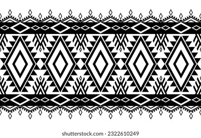 Black and White Ethnic pattern Design.Ethnic pattern Designed with geometric shapes and beautiful colors.Ethnic pattern Designed for clothing,fabric,carpet,background,
wallpaper,fashoin.