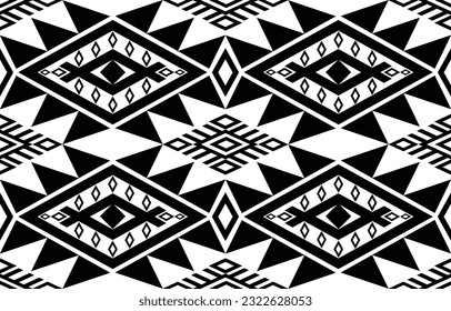 Black and White Ethnic pattern Design.Ethnic pattern Designed with geometric shapes and beautiful colors.Ethnic pattern Designed for clothing,fabric,carpet,background,
wallpaper,fashoin.