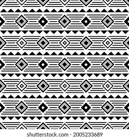 Black and white Ethnic pattern. Geometry pattern. Abstract geometric art print. Ethnic hipster vector background.