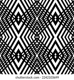 Black and white ethnic pattern seamless. seamless pattern. Design for fabric, curtain, background, carpet, wallpaper, clothing, wrapping, paper, Batik, fabric,Vector illustration.
