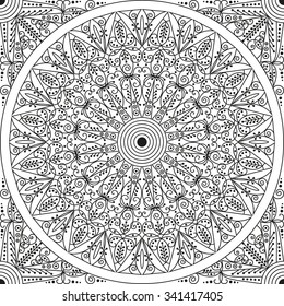 Black and white ethnic patterned background. Arabesque ornament