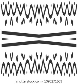 Black and white ethnic seamless pattern. Tribal embroidery. Folklore design for clothing, carpet, wallpaper, as an element of decor, etc.