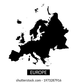 Black and white Europe map vector