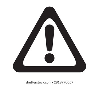 Black and white exclamation mark triangle warning hazard sign icon with attention exclamation triangle emergency isolated communication information notification imperative standard pictogram