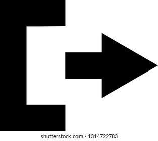 black white exit icon vector eps illustration 