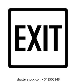 Black and White Exit Sign