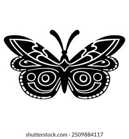 Black and white exotic butterfly illustrations with elegant intricate wing patterns. Mystical celestial moth. Esoteric hand-drawn element. Perfect for tattoo designs, logos, nature-themed projects. 