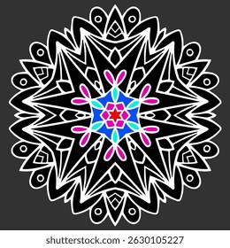 Black and white exotic template, mandala stencil suitable for laser cutting metal, wood carving, coloring, stained glass. Isolated. Patterns and ornaments of the East, Asia, India, Mexico, Aztec, Peru