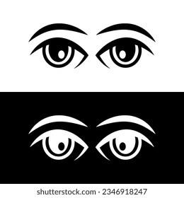 icono del ojo blanco y negro