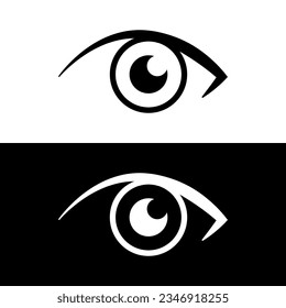 icono del ojo blanco y negro