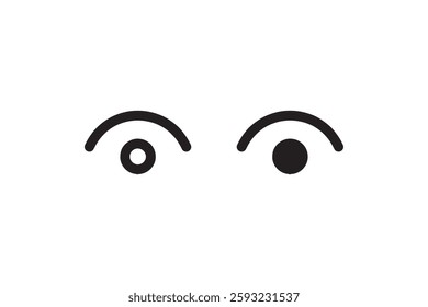 Black and white eye icons with expressions Vector
