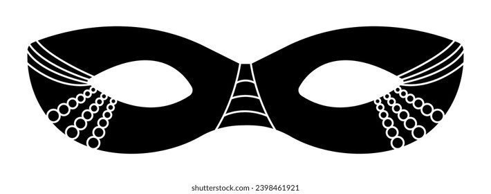 Black and white eye masquerade mask, vector illustration 