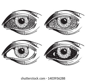 Black and White Eye Vector Desing