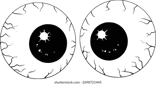 Olhos Pretos e Brancos com Textura Rachada