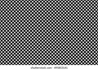 Black white fabric seamless pattern. Vector illustration. EPS10.