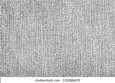 Black and white fabric texture. Pattern of rought cotton canvas. Vector EPS10 illustration.