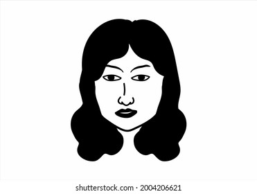 Black White Face Girl Expression Illustration Stock Vector (Royalty ...