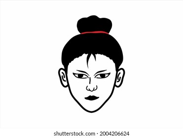 Black White Face Girl Expression Illustration Stock Vector (Royalty ...