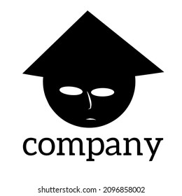 Black and white face logo for icon, logo, illustration and business