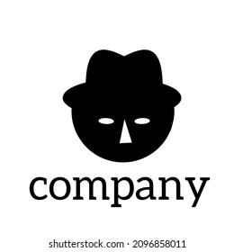Black and white face logo for icon, logo, illustration and business