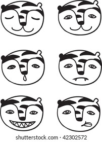 black and white faces Tigers