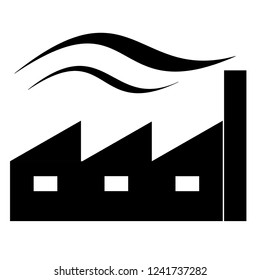 Black and white factory vector isolated with white background and windows