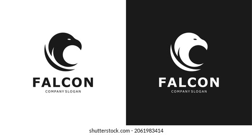 black and white falcon logo vector simple design suitable for business logos and personal branding