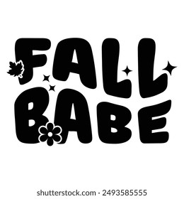 Black and White Fall Autumn Season quotes icon Sublimations design