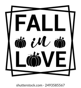 Black and White Fall Autumn Season quotes icon Sublimations design