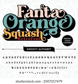 Black and White Fanta Orange Retro Vintage Display bold Font alphabet