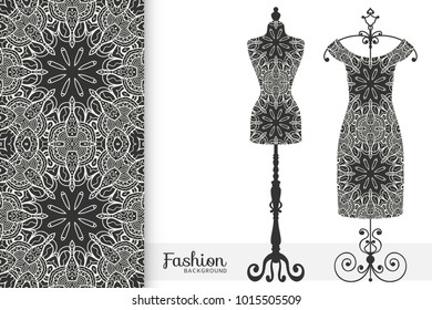 Black White Fashion Illustration Vintage Tailors Stock Vector (Royalty ...