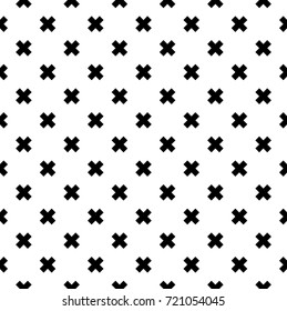 Black And White Fashion Prints Patterns Made With '+' Plus Sign.seamless Geometric Monochrome Cross Pattern