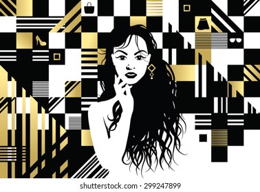 Black White Fashion Shape