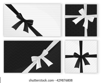 Black white fashion wrapped gift presents Gifts Pack.Top view. 
