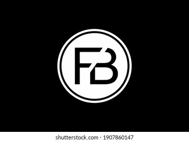 Black white FB initial letters logo design