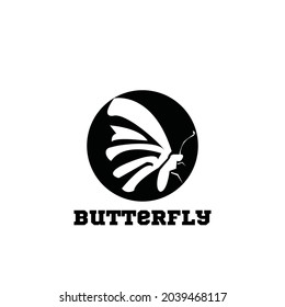 BLACK WHITE FECTOR BUTTERFLY LOGO IMAGE
