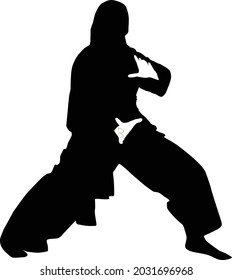 black and white female fighter design